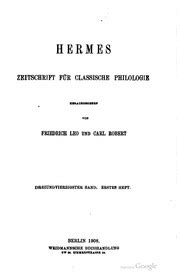 Hermes : Zeitschrift für klassische Philologie : Hübner, Ernst 